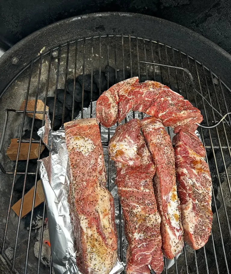 Pork country style ribs on the Weber Kettle