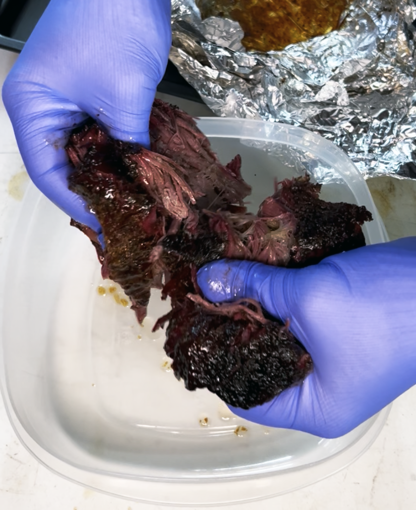 pulling smoked beef