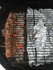 Pork Tenderloin on Weber Kettle over Kingsford charcoal.