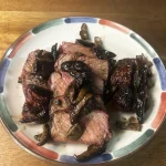 2" thick NY Strip Steak w/ Shiitake Mushroom sauce